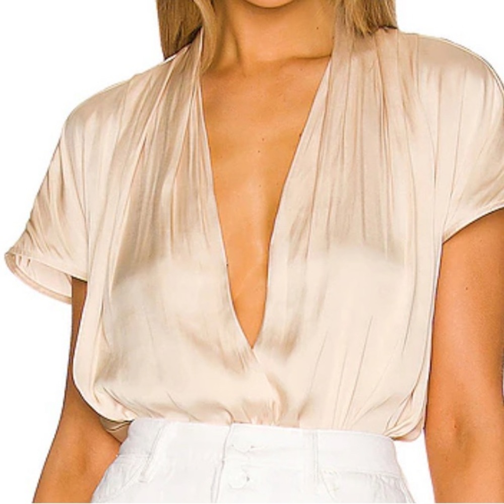 Paige silky body suit-ecru